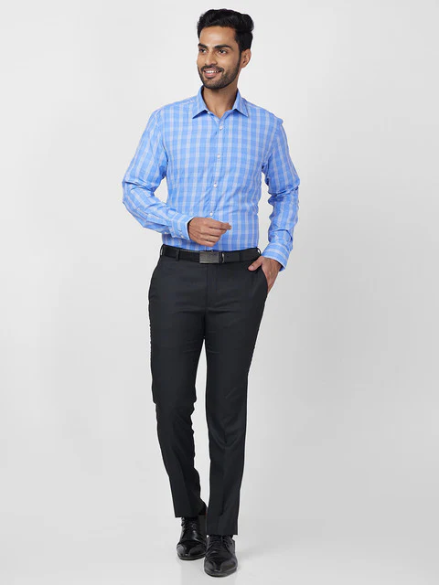 Park Avenue Men Black Super Slim Fit Structured Trouser - Image 5