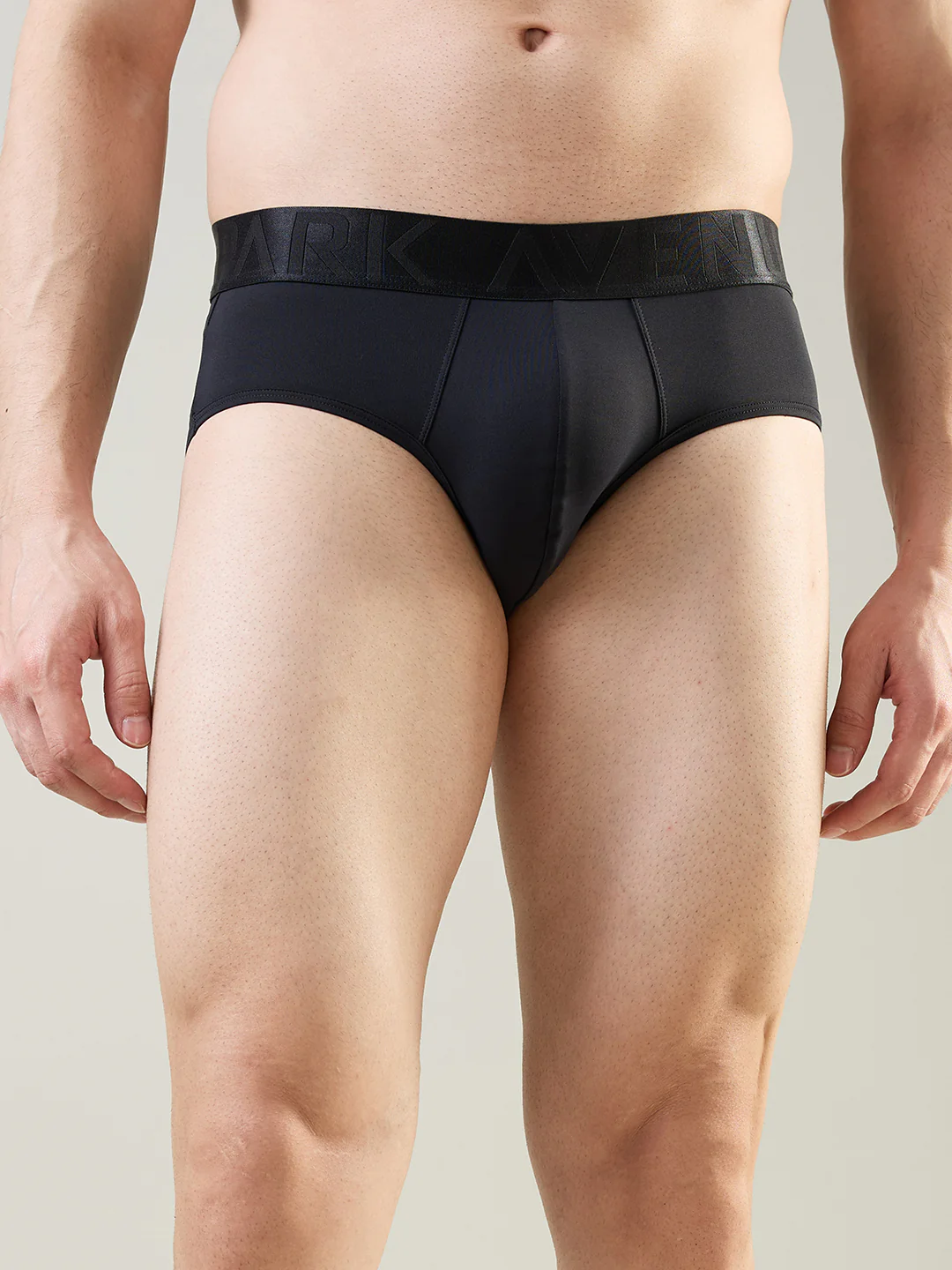 Park Avenue Men Black Tactel Nyloan Blend Brief