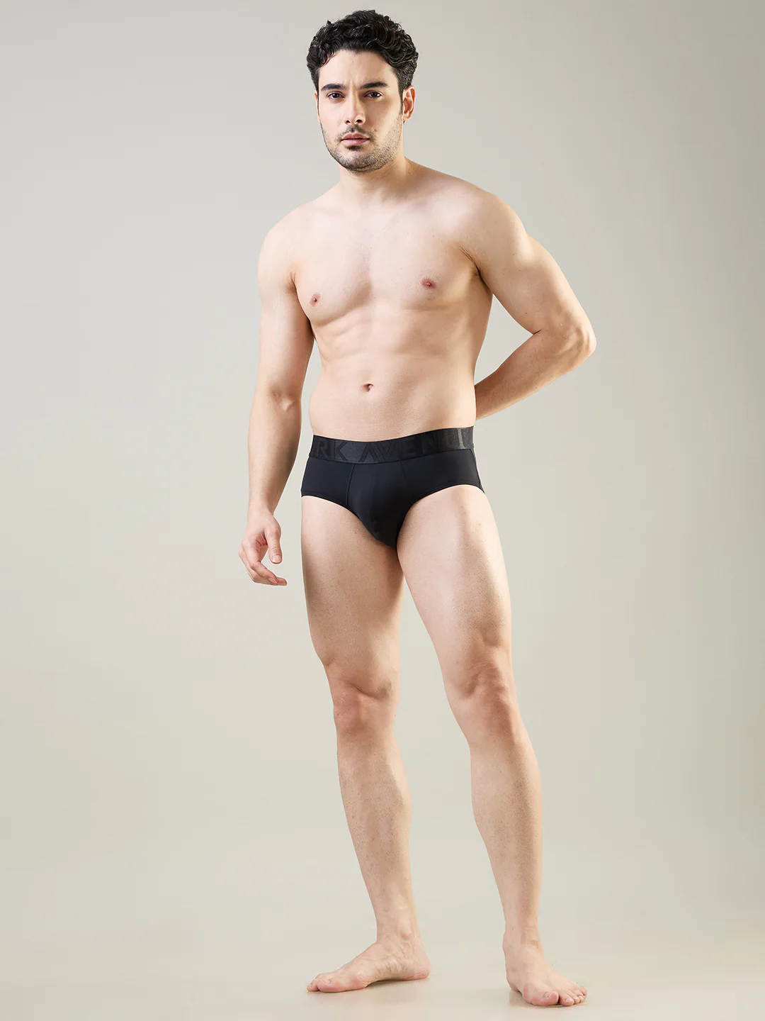 Park Avenue Men Black Tactel Nyloan Blend Brief - Image 2
