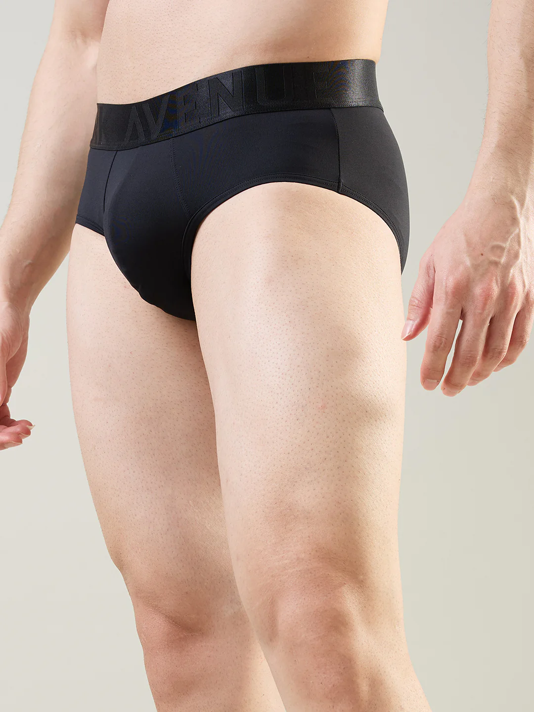 Park Avenue Men Black Tactel Nyloan Blend Brief - Image 4