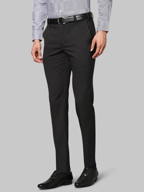 Park Avenue Men Black Twill Super Slim Fit Polyester Trouser - Image 3