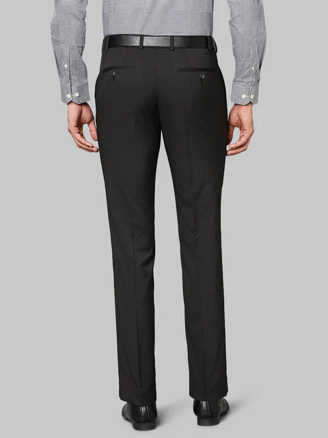 Park Avenue Men Black Twill Super Slim Fit Polyester Trouser - Image 4