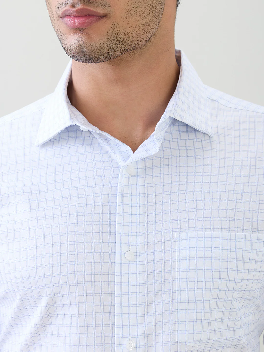 Park Avenue Men Blue Checks Regular Fit Cotton Full Sleeve Formal Shirt - Image 6