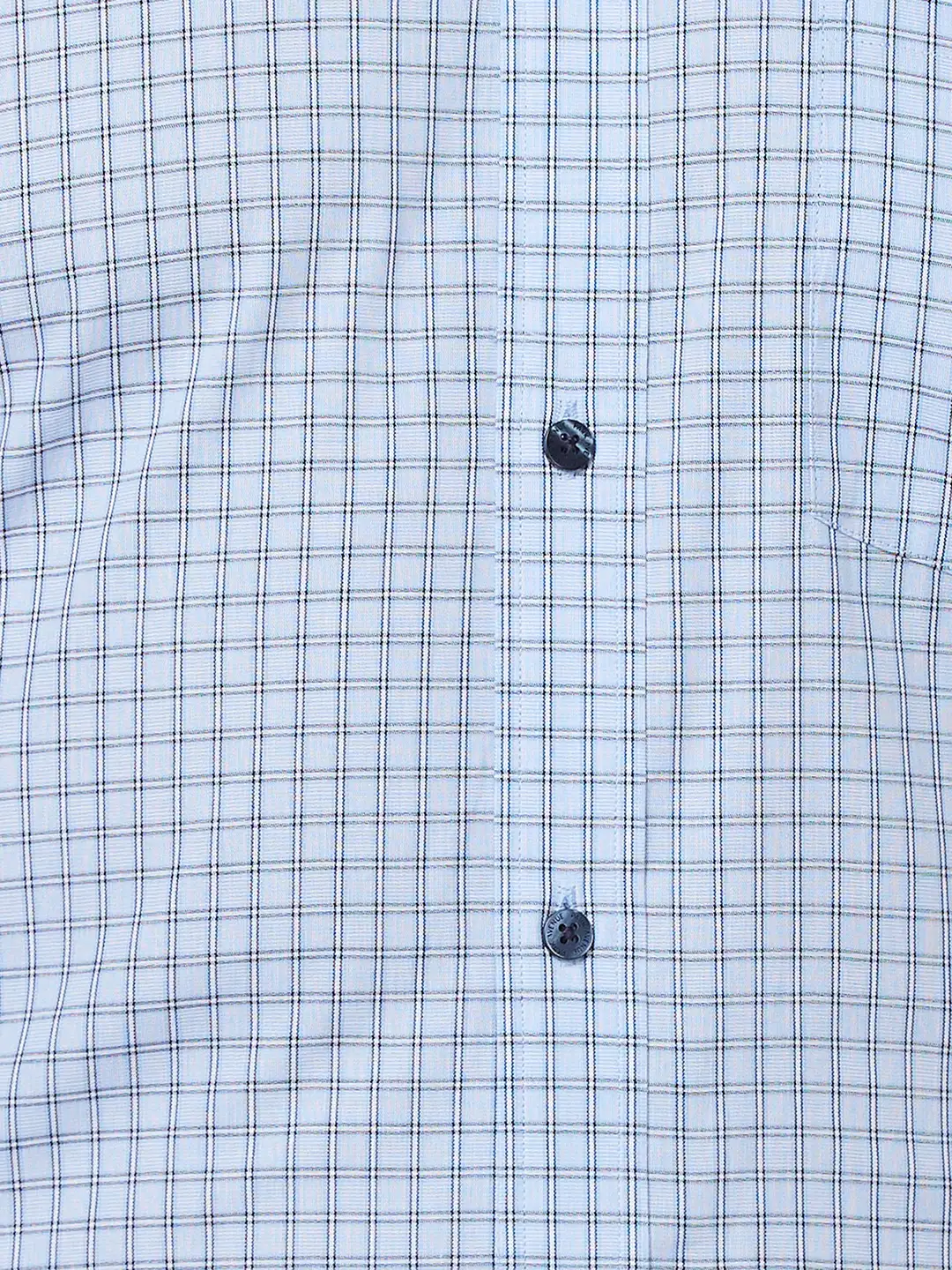 Park Avenue Men Blue Checks Regular Fit Cotton Half Sleeve Ainsley Collar Shirt - Image 7