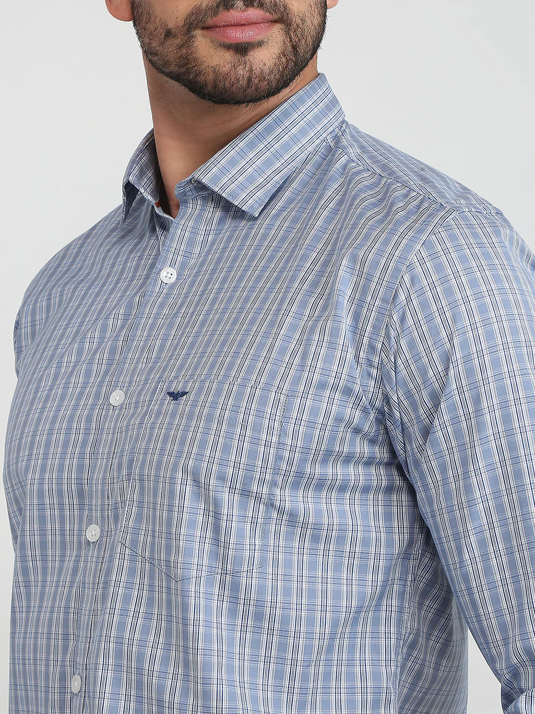 Park Avenue Men Blue Slim Fit Checks Casual Shirt - Image 12