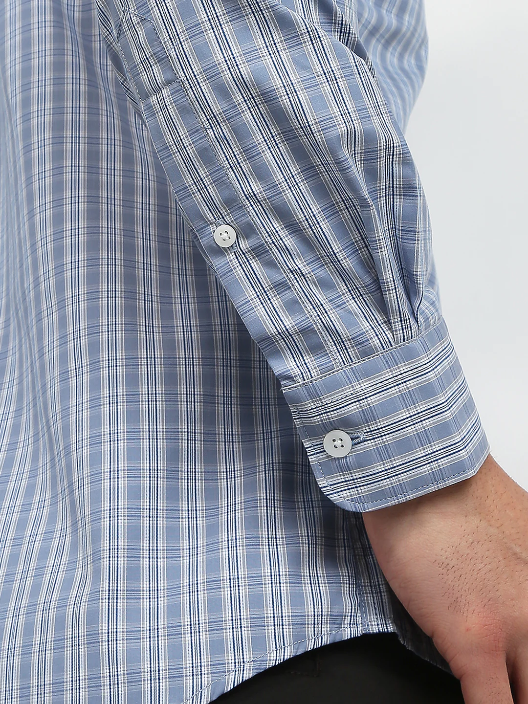 Park Avenue Men Blue Slim Fit Checks Casual Shirt - Image 19