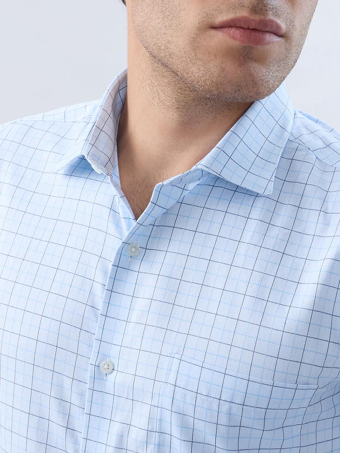 Park Avenue Men Blue Checks Slim Fit Cotton Shirt - Image 6