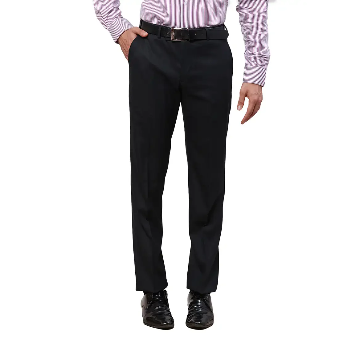 Park Avenue Men Blue Checks Smart Fit Polyester Blend Trouser