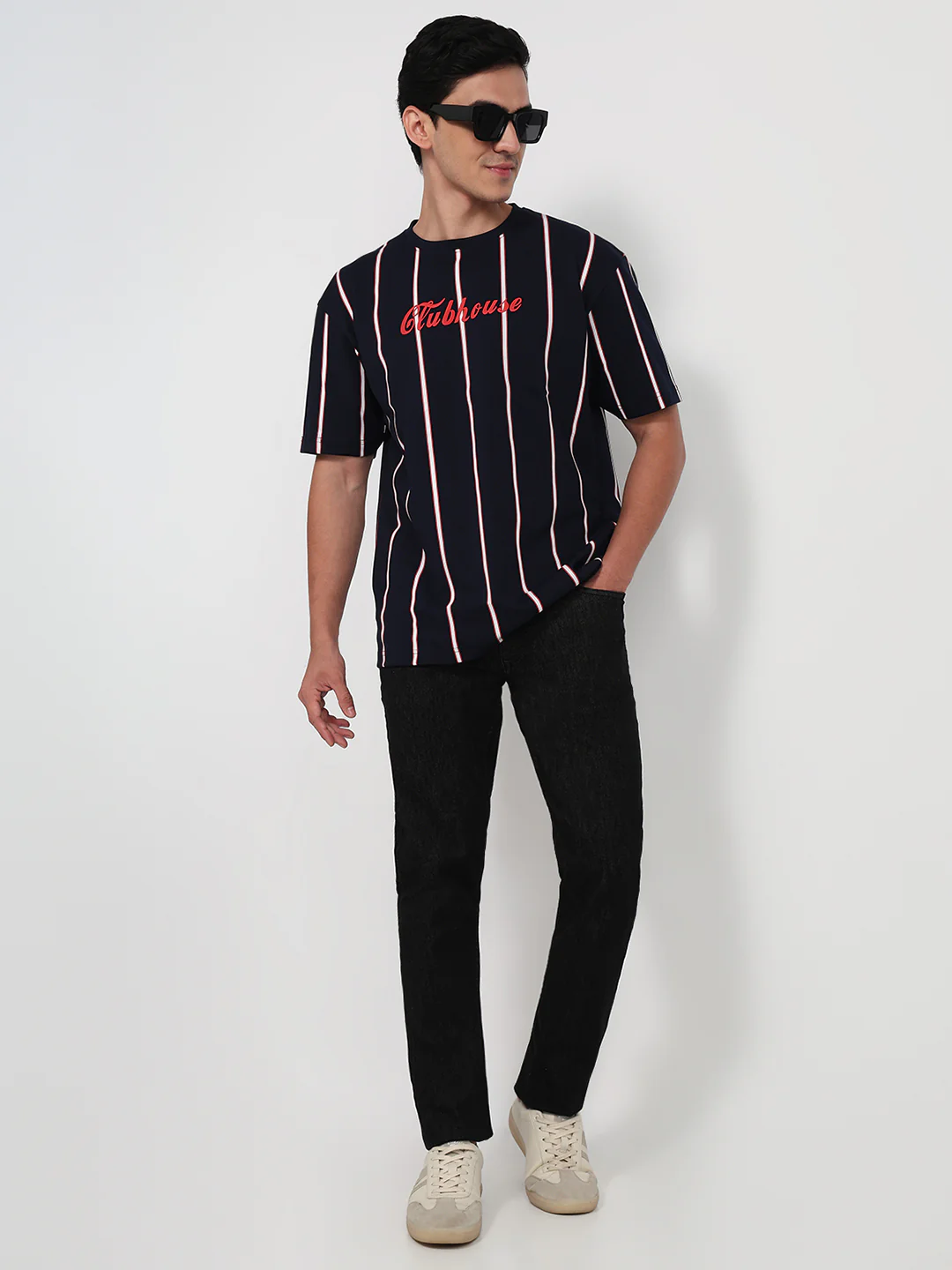Park Avenue Men Blue Colorblock Slim Fit Cotton T-shirt - Image 5