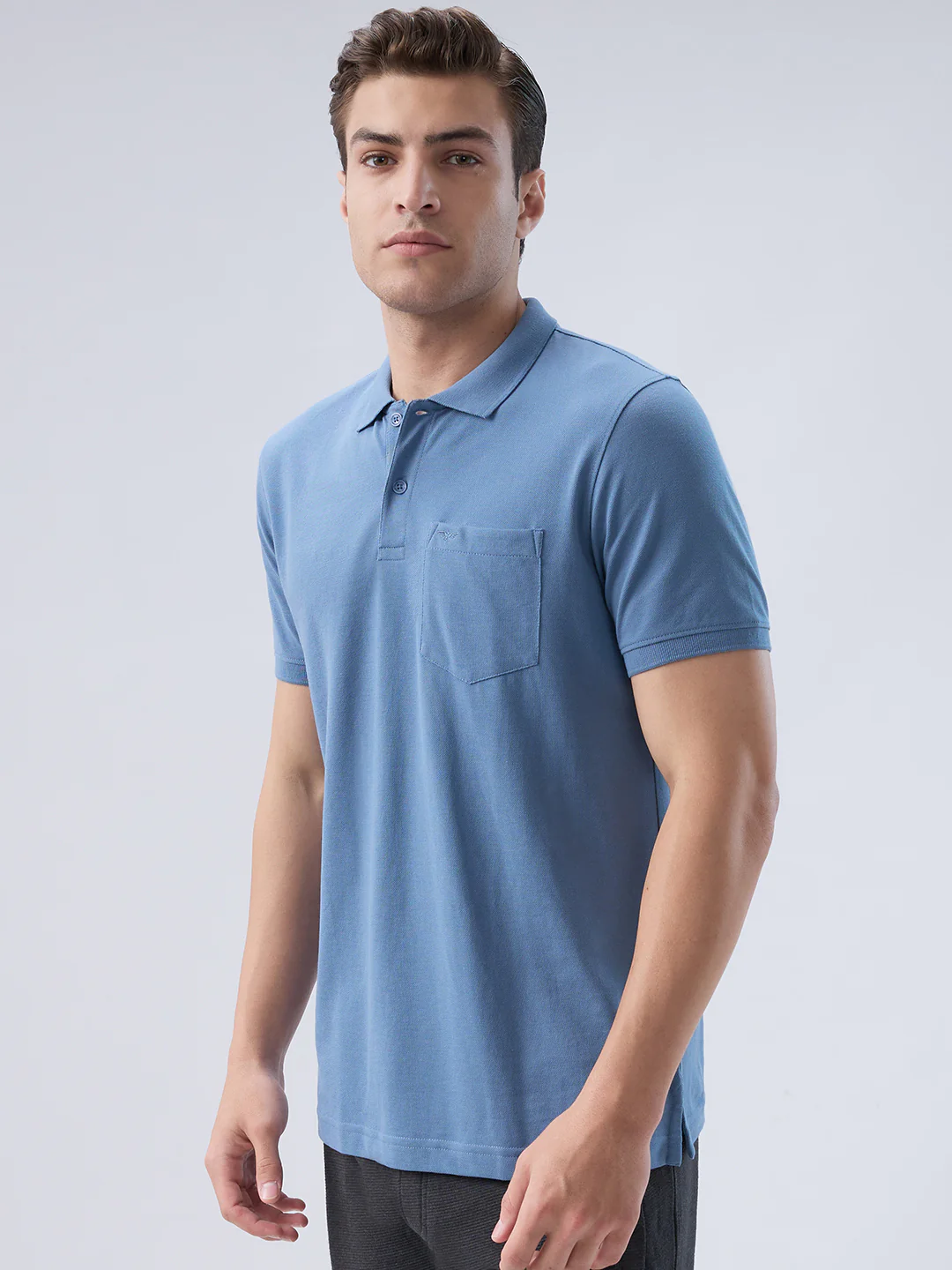 Park Avenue Men Blue Cotton Blend T-Shirt - Image 3