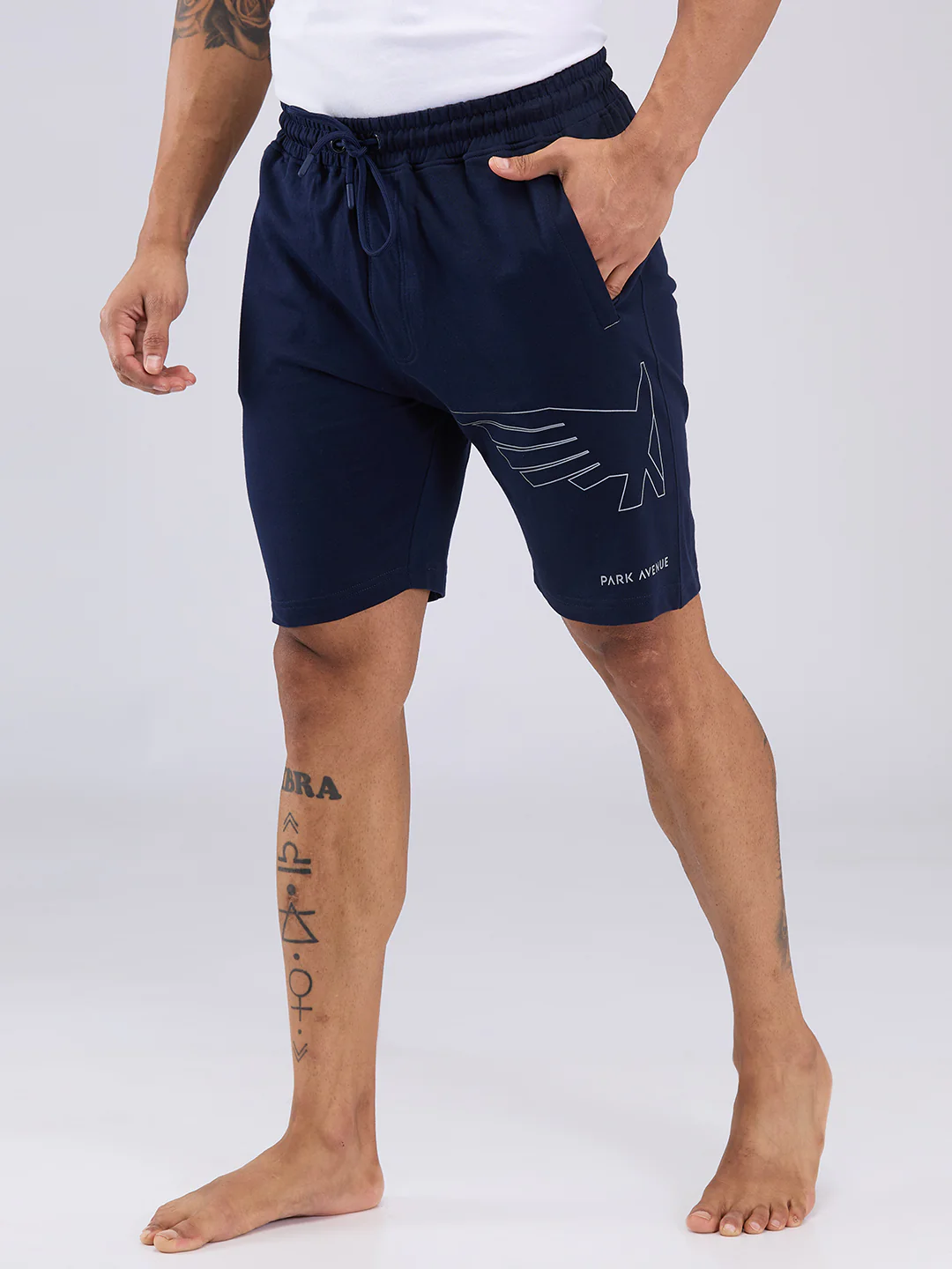 Park Avenue Men Blue Cotton Short - Image 3