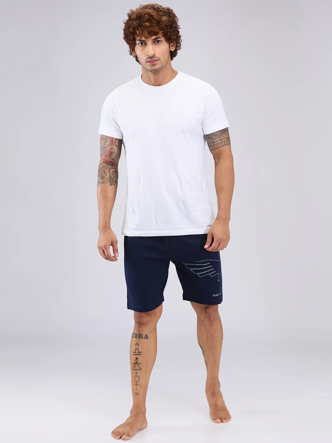Park Avenue Men Blue Cotton Short - Image 5