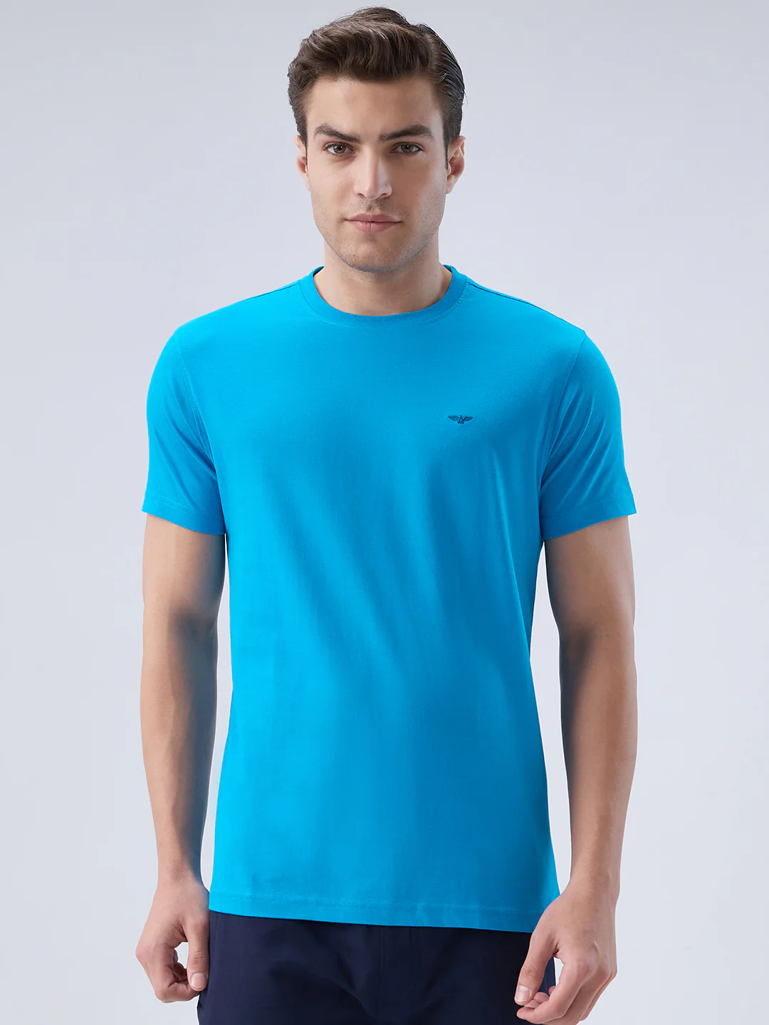 Park Avenue Men Blue Cotton T-Shirt