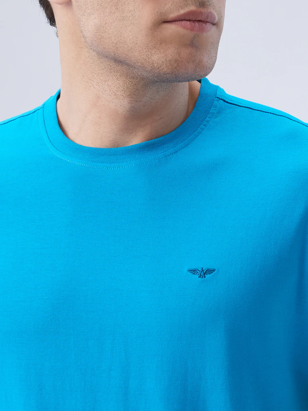 Park Avenue Men Blue Cotton T-Shirt - Image 6