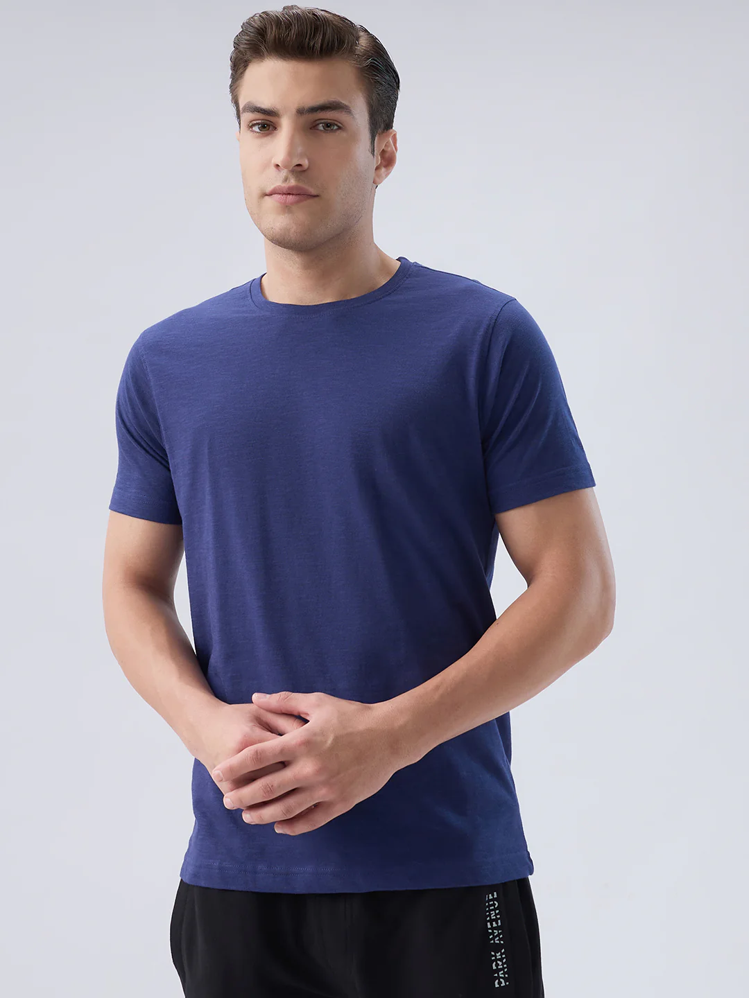 Park Avenue Men Blue Cotton T-Shirt