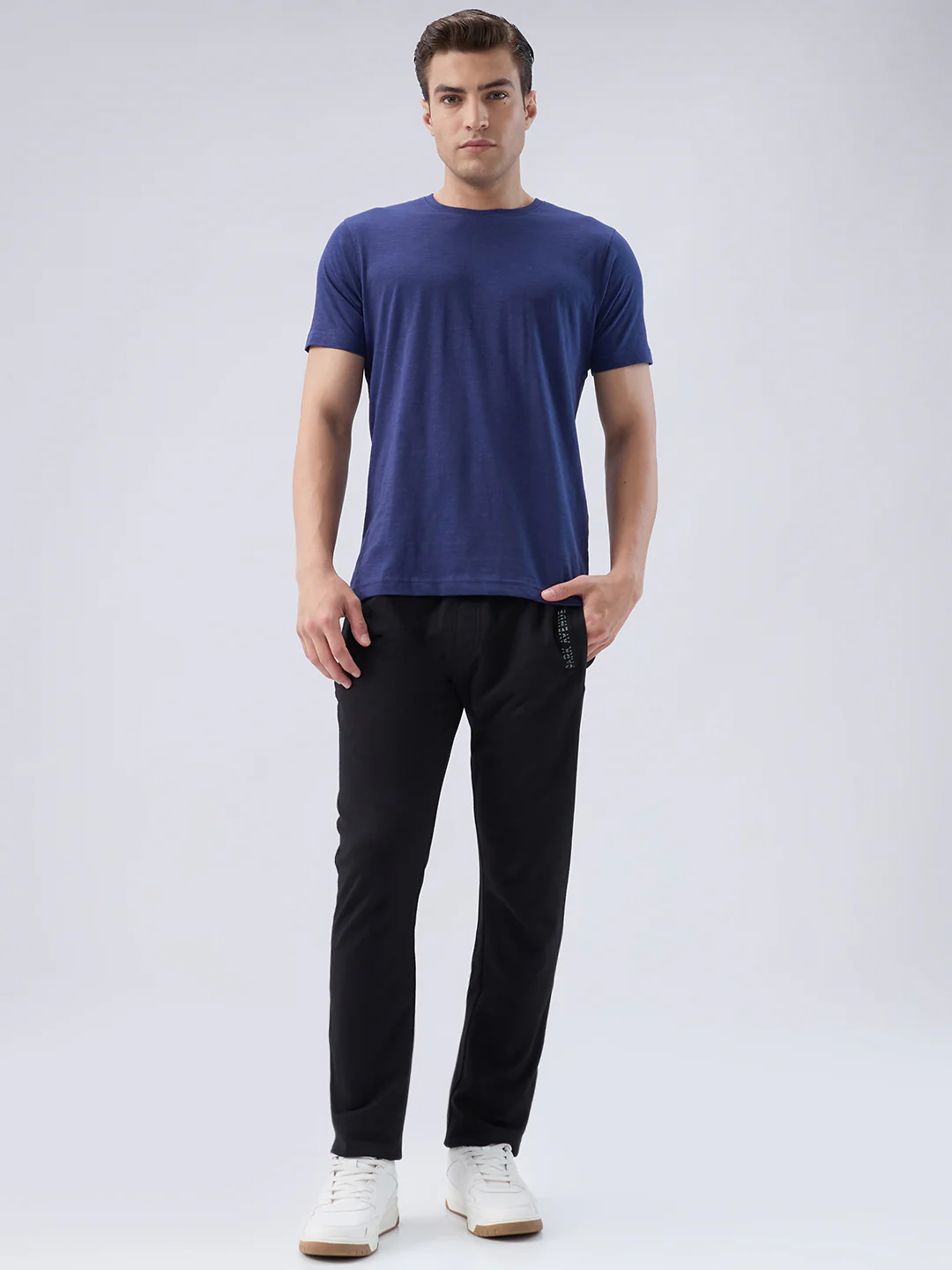 Park Avenue Men Blue Cotton T-Shirt - Image 5