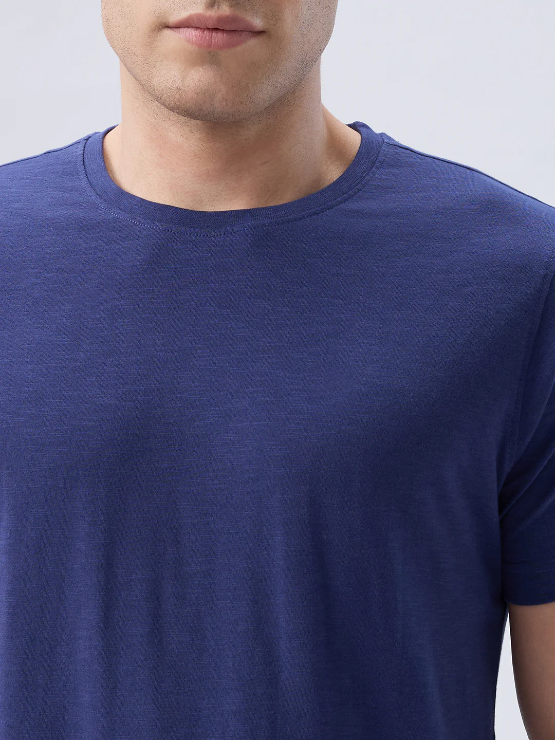 Park Avenue Men Blue Cotton T-Shirt - Image 6