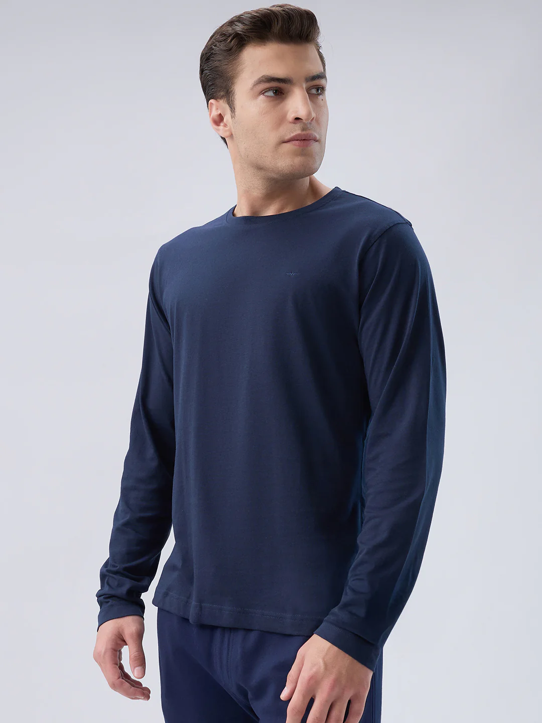 Park Avenue Men Blue Cotton T-Shirt - Image 3