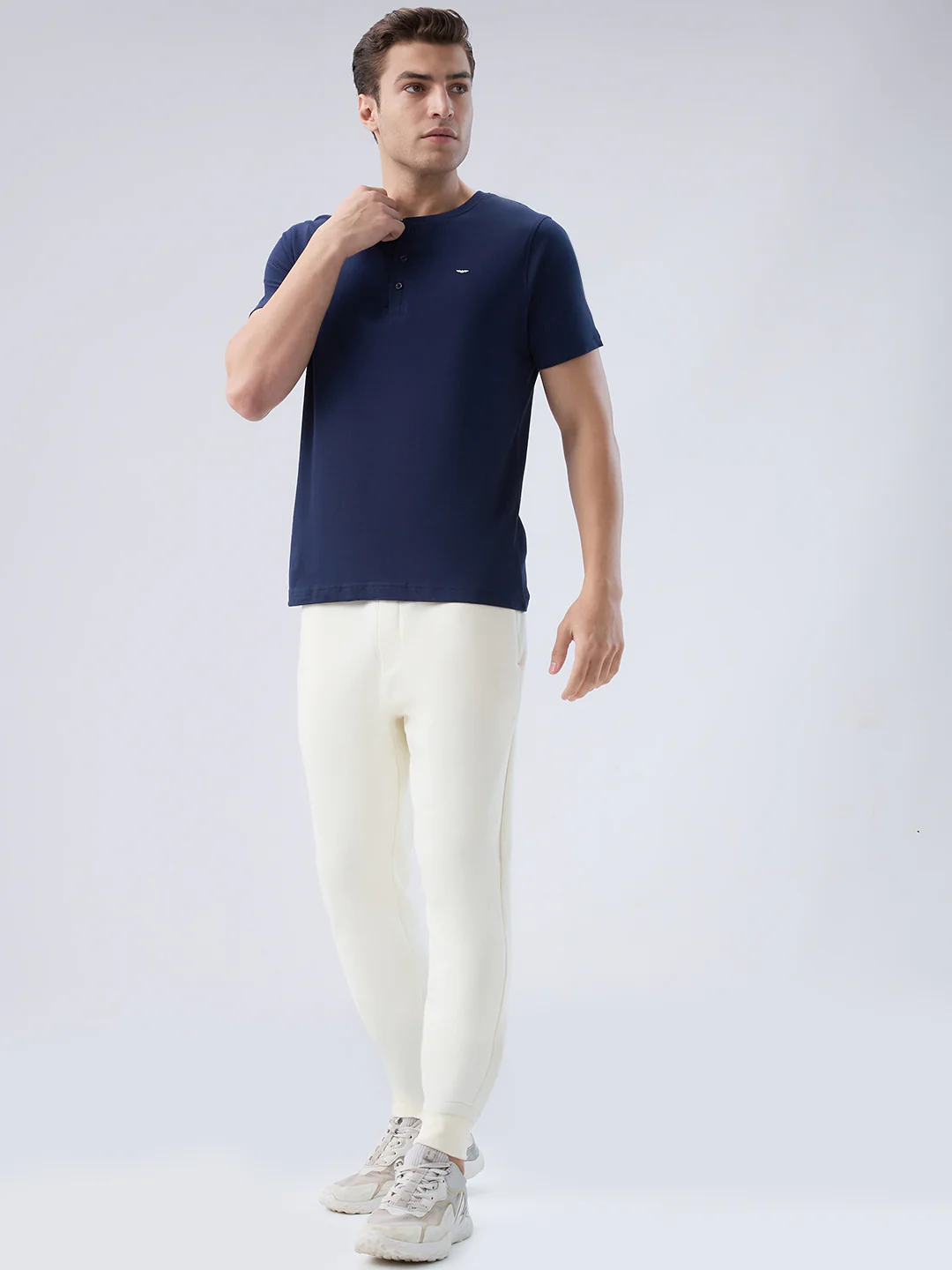 Park Avenue Men Blue Cotton T-Shirt - Image 5