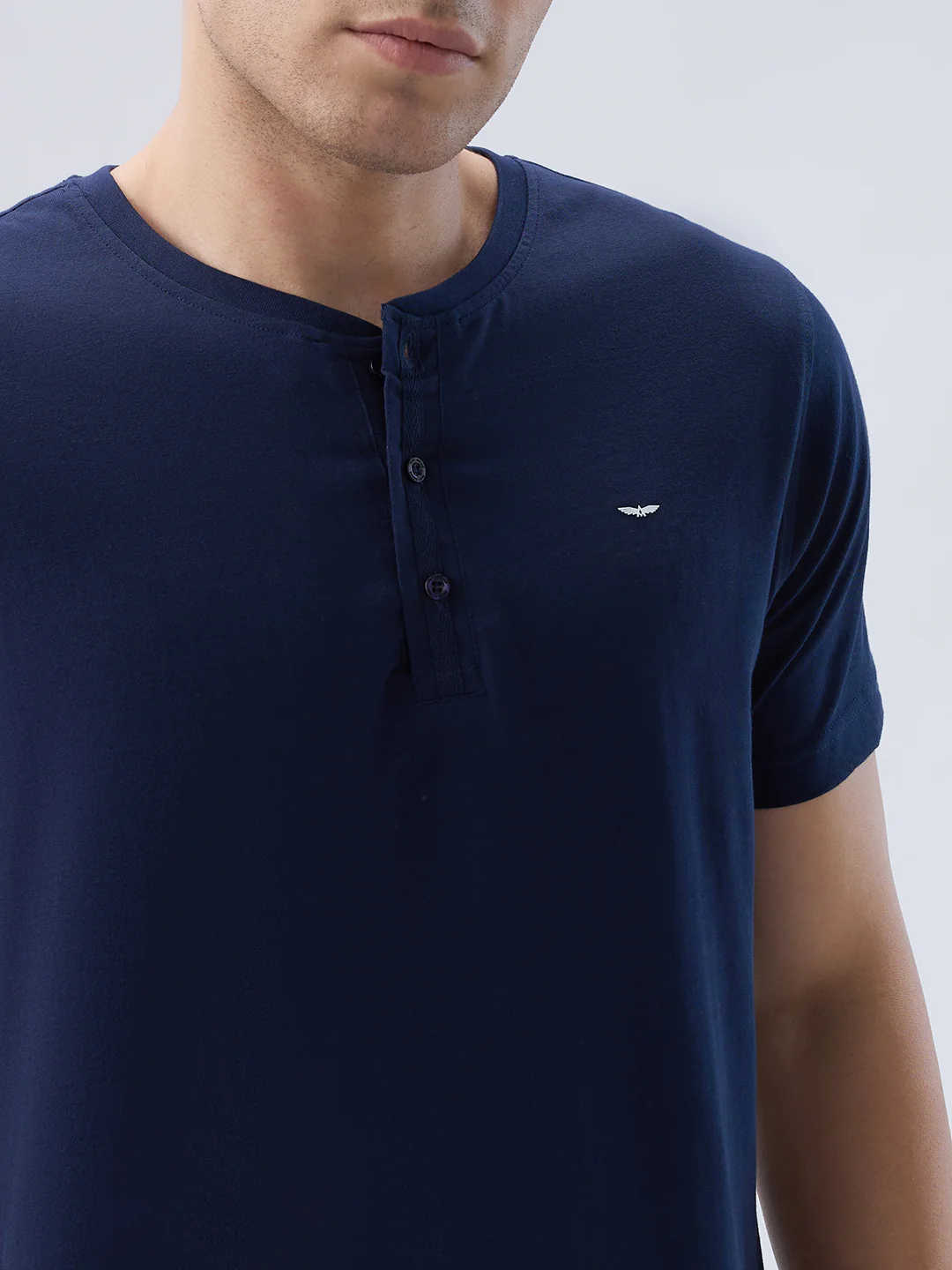 Park Avenue Men Blue Cotton T-Shirt - Image 6