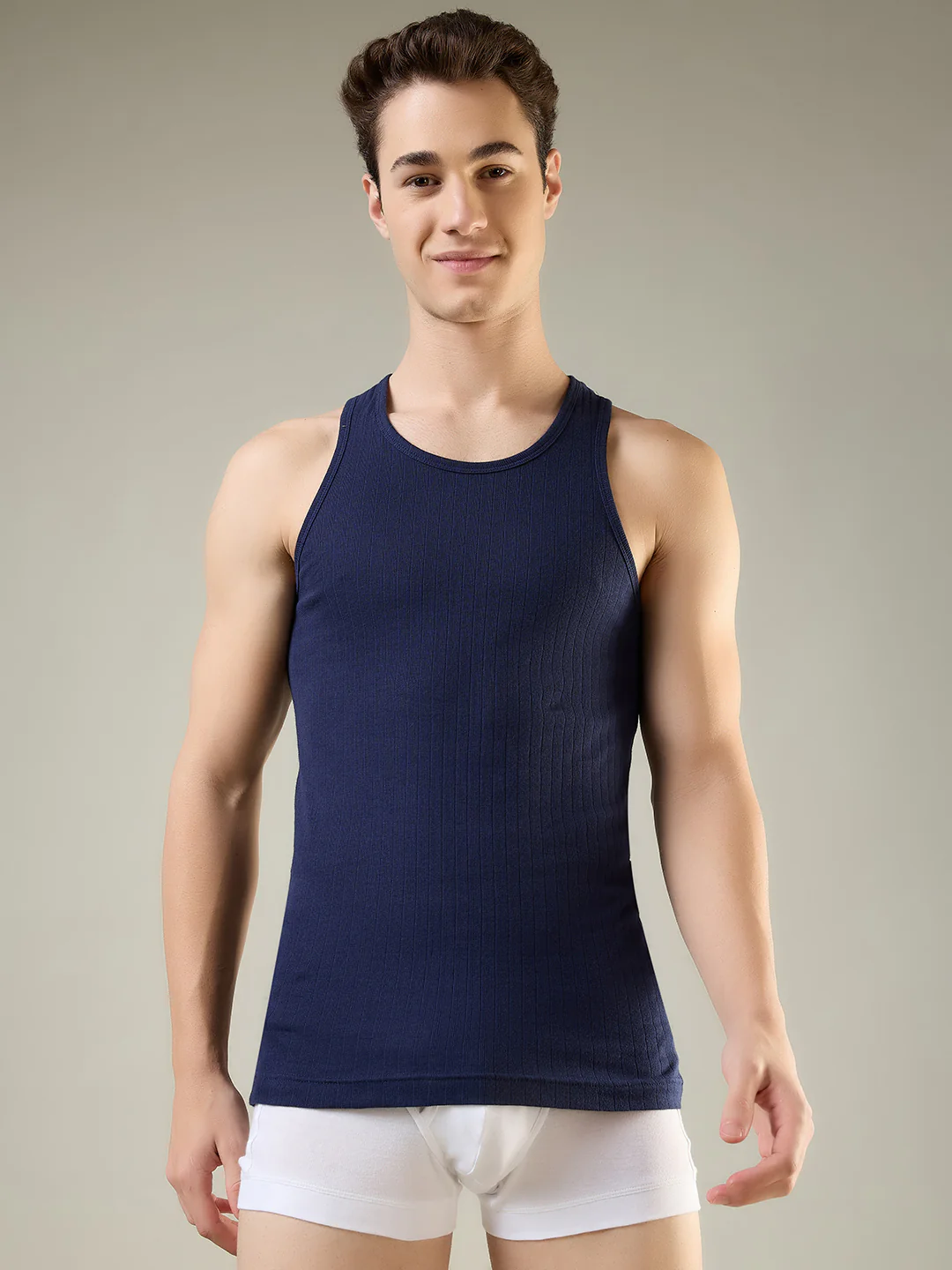 Park Avenue Men Blue Cotton Vest