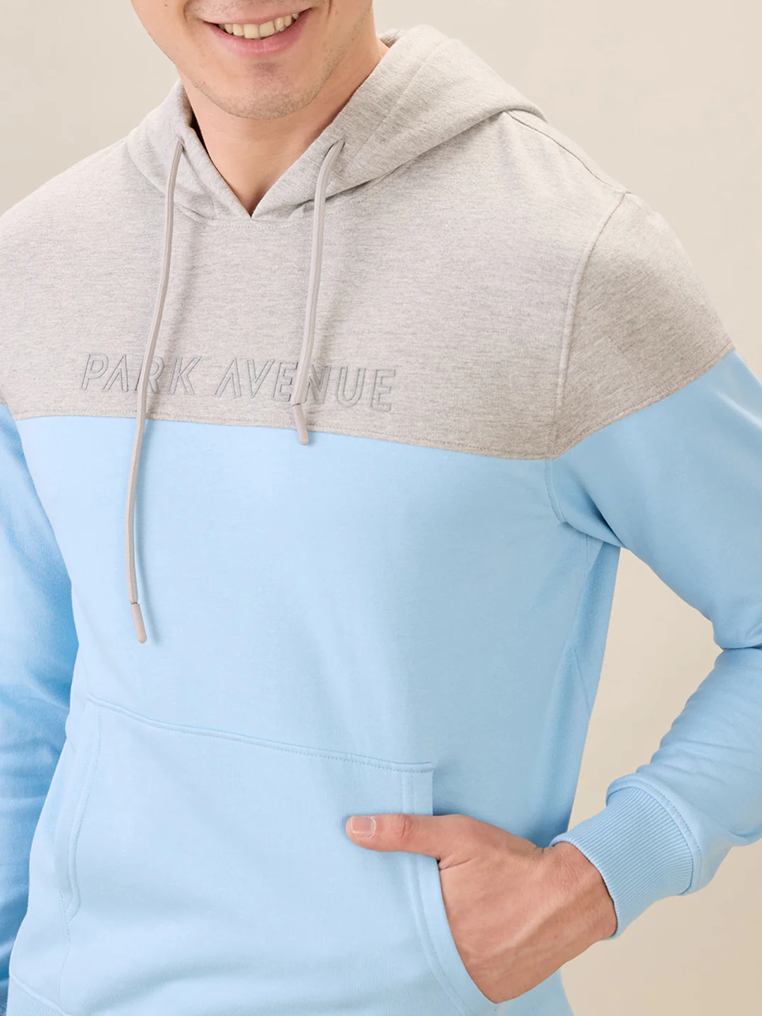 Park Avenue Men Blue Cut & Sew Slim Fit Cotton Blend Sweatshirt - Image 6
