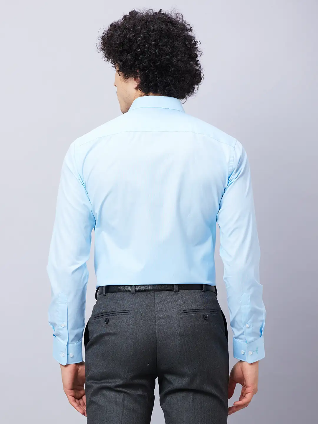 Park Avenue Men Blue Fil-A-Fil Slim Fit Polyester Blend Shirts - Image 5