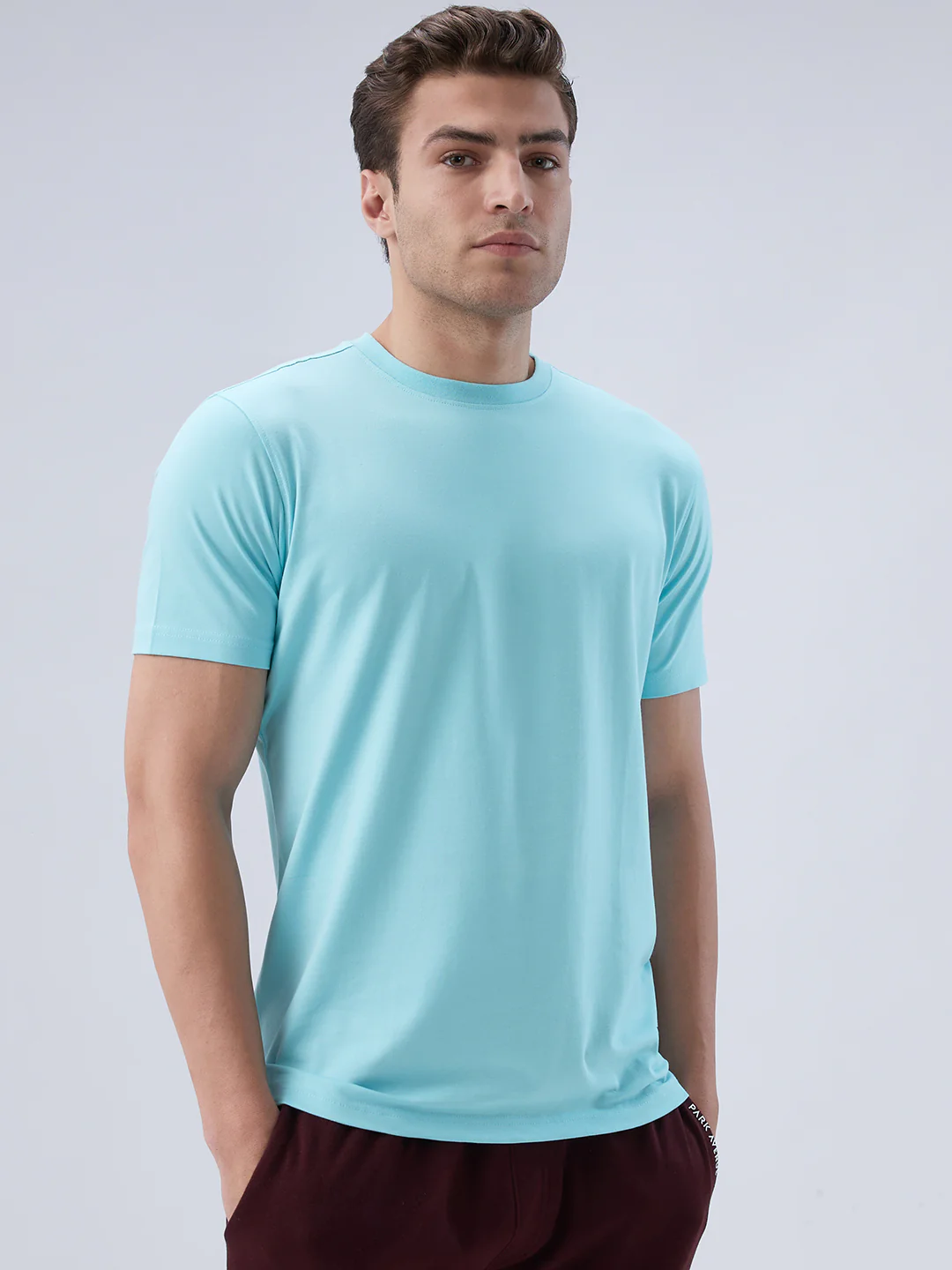 Park Avenue Men Blue Polyester Blend T-Shirt - Image 2