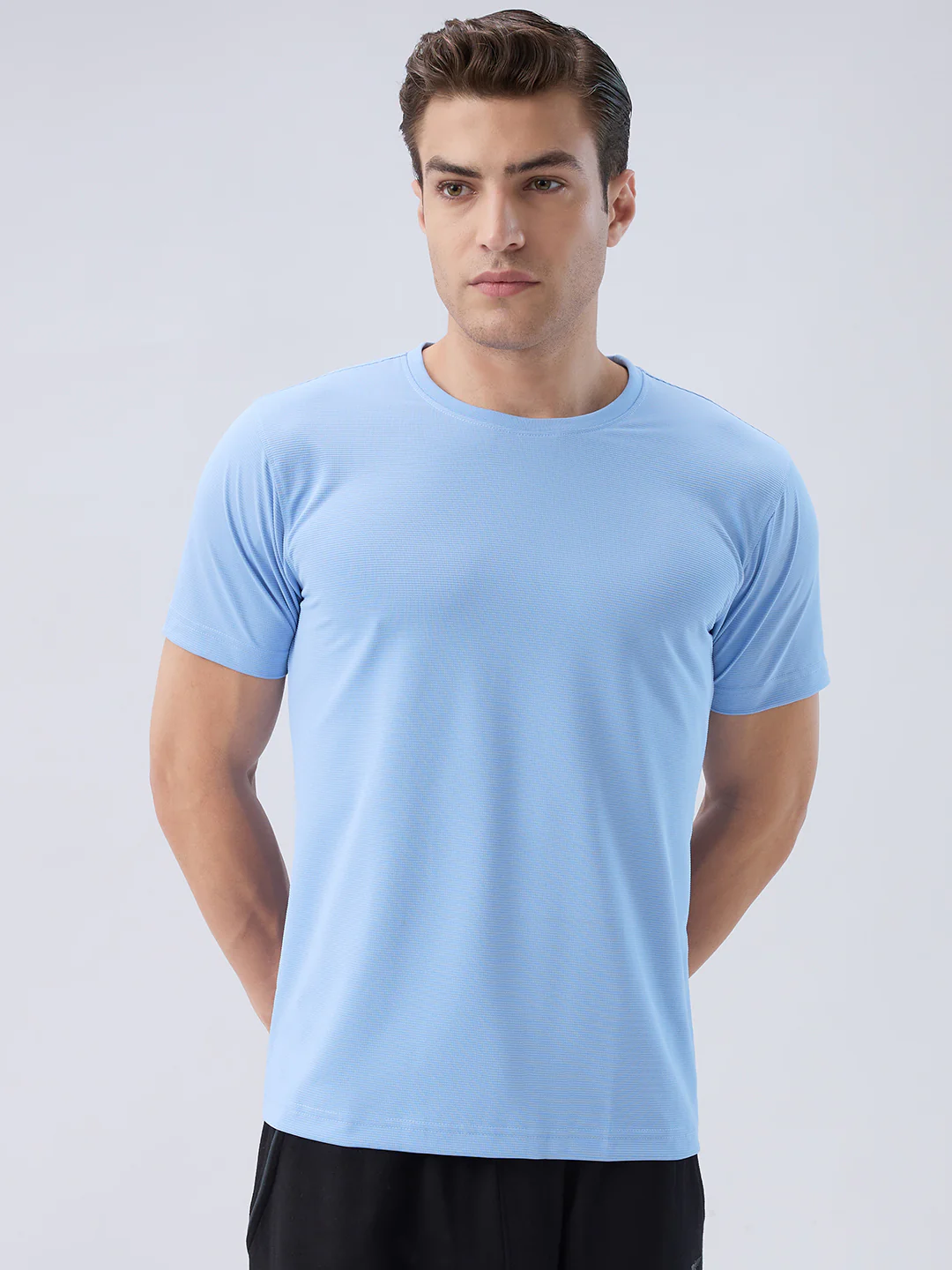 Park Avenue Men Blue Polyester Blend T-Shirt