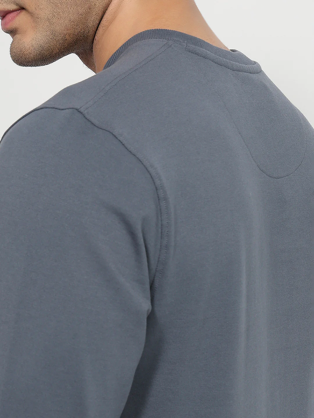 Park Avenue Men Blue Print Slim Fit Cotton Blend Sweatshirt - Image 7