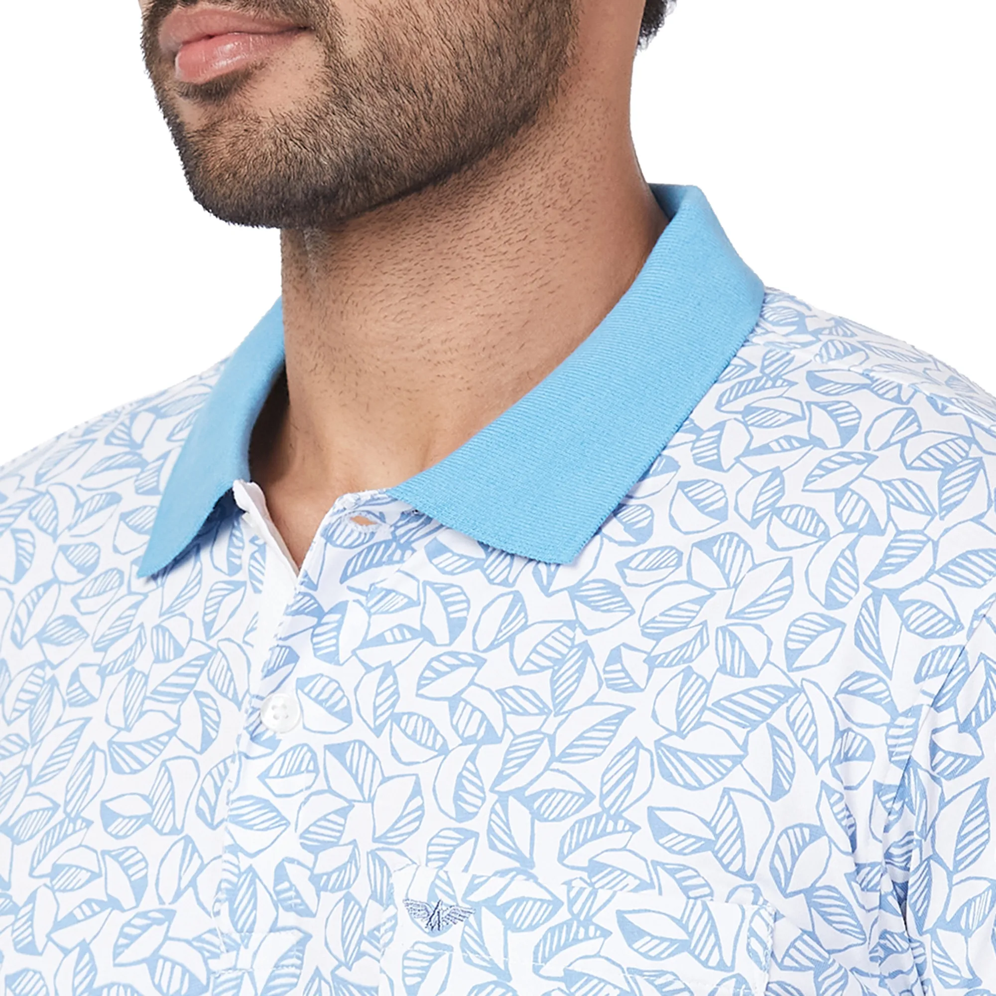Park Avenue Men Blue Print Slim Fit Cotton Blend T-Shirt - Image 6