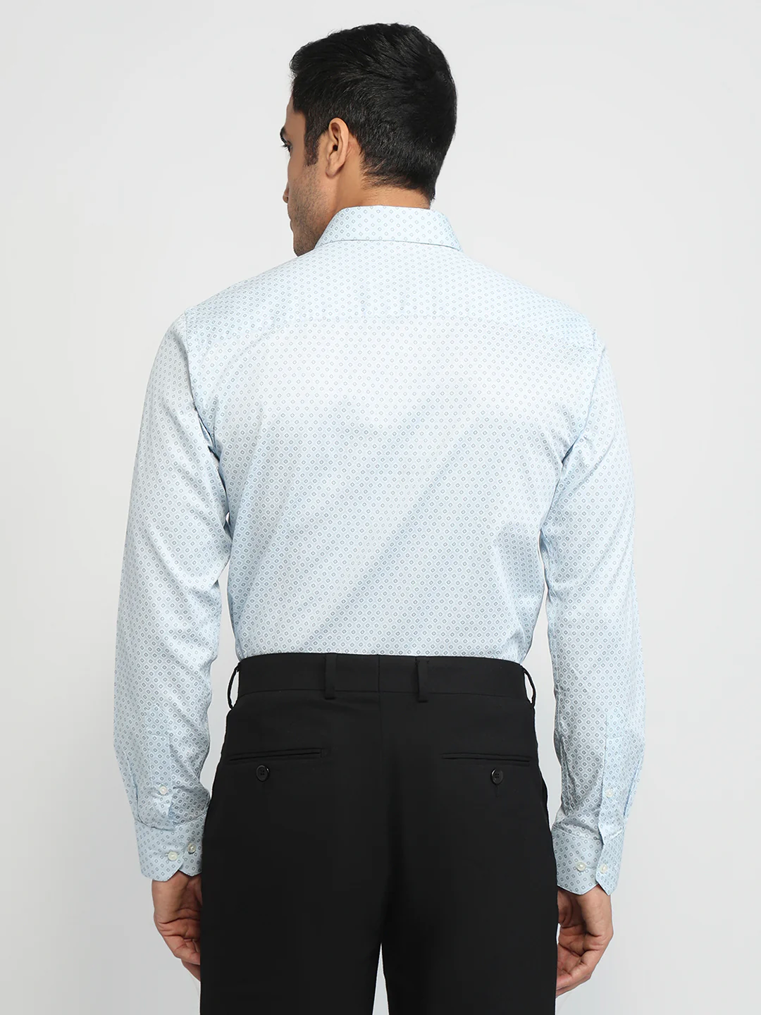 Park Avenue Men Blue Print Slim Fit Cotton Shirt - Image 4
