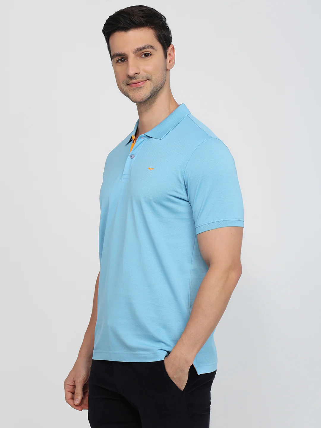 Park Avenue Men Blue Print Slim Fit Cotton T-shirt - Image 2