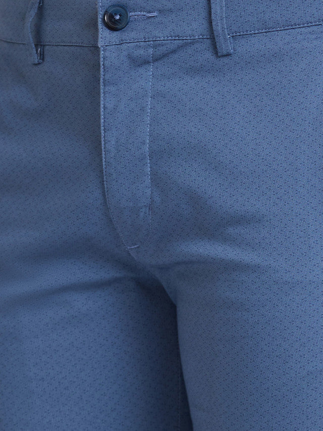 Park Avenue Men Blue Printed Super Slim Fit Trouser - Image 6