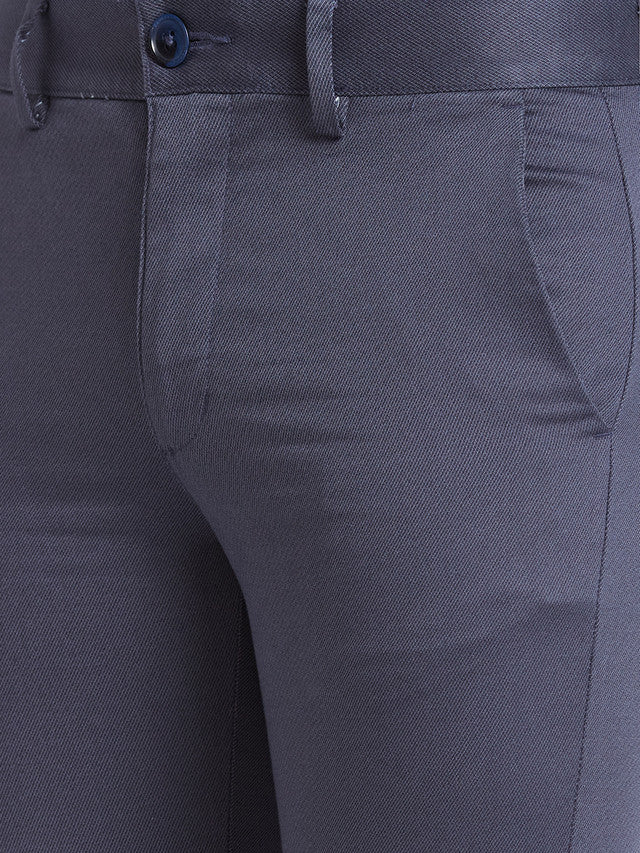 Park Avenue Men Blue Printed Super Slim Fit Trouser - Image 6