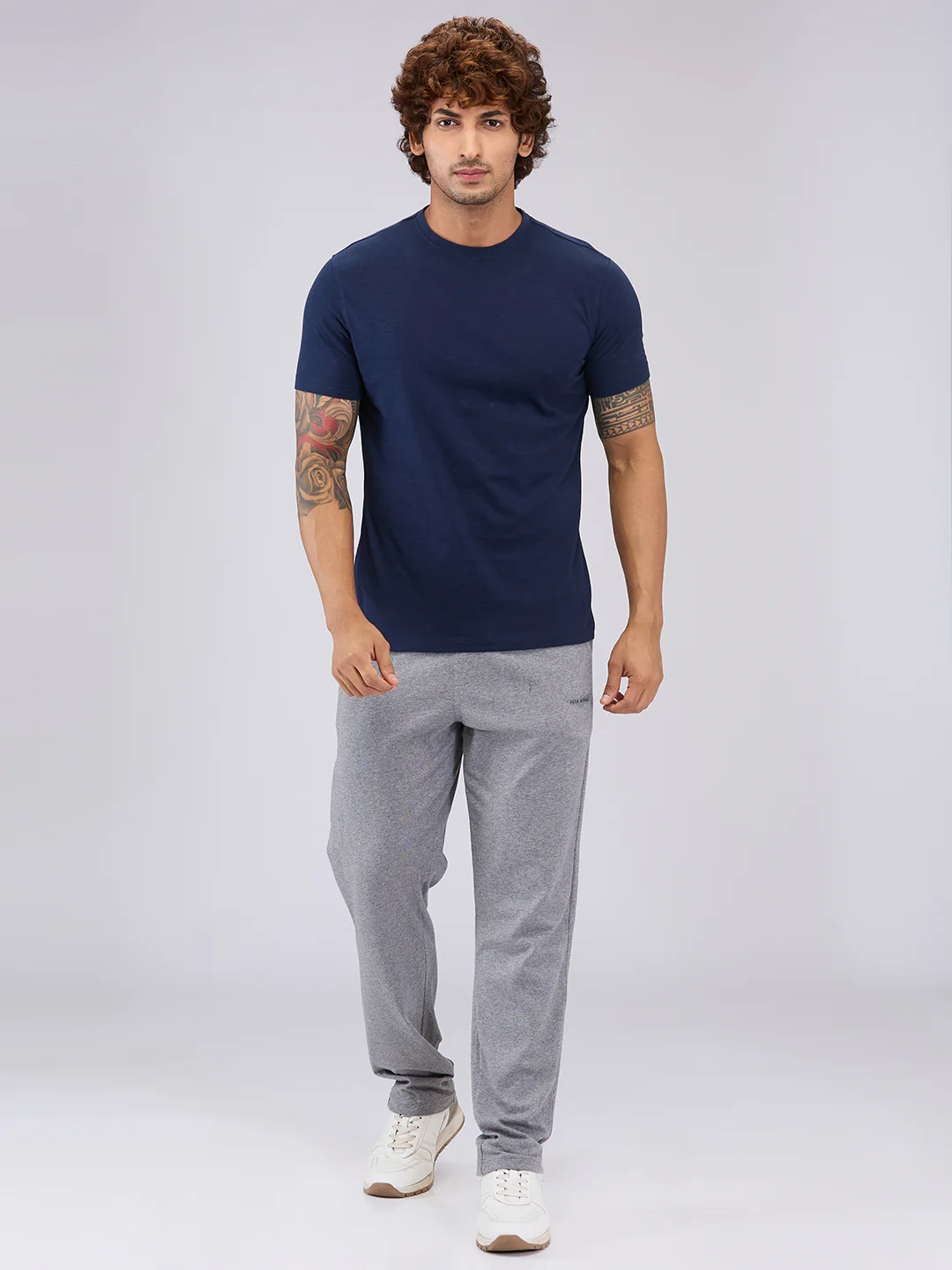 Park Avenue Men Blue Regular Fit Cotton T-Shirt - Image 5