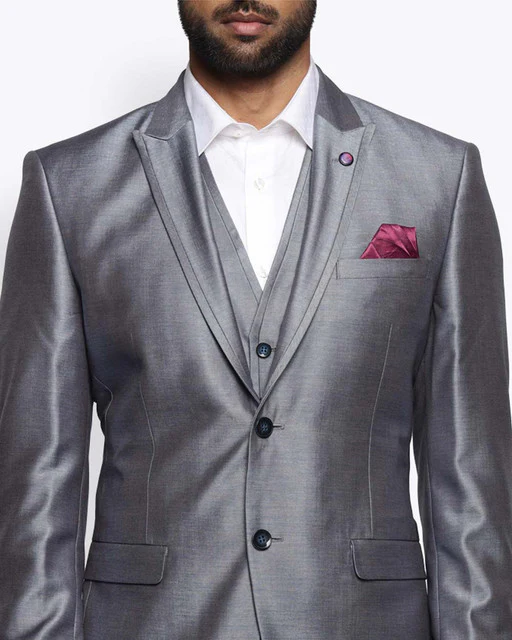 Park Avenue Men Blue Regular Fit Terry Blend Suit - Image 6
