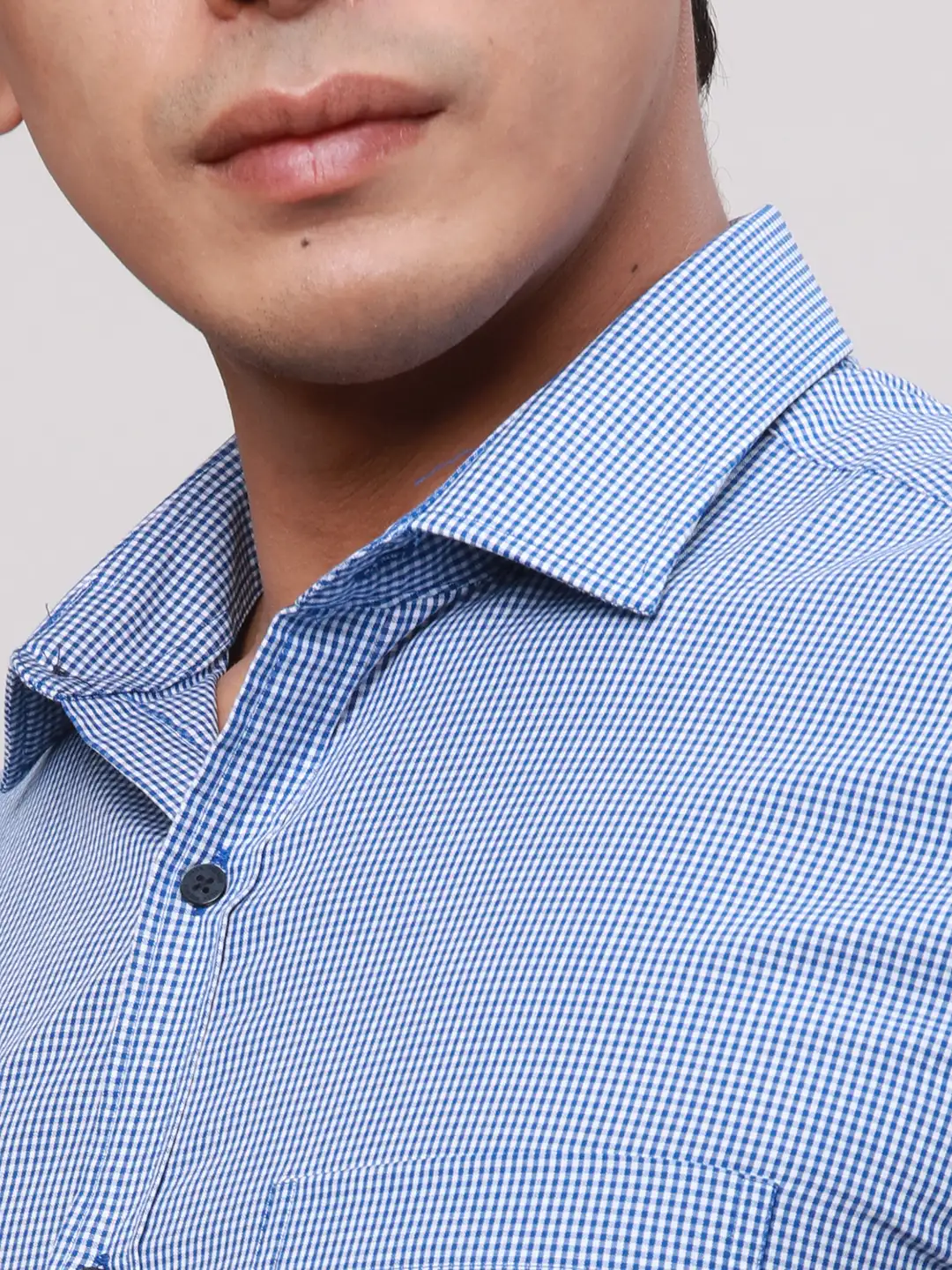 Park Avenue Men Blue Slim Fit Checks Cotton Shirts - Image 7