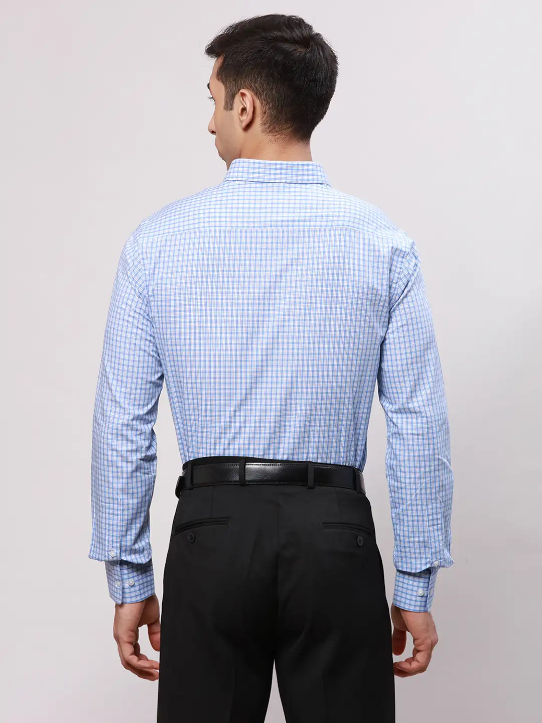 Park Avenue Men Blue Slim Fit Checks Cotton Shirts - Image 4