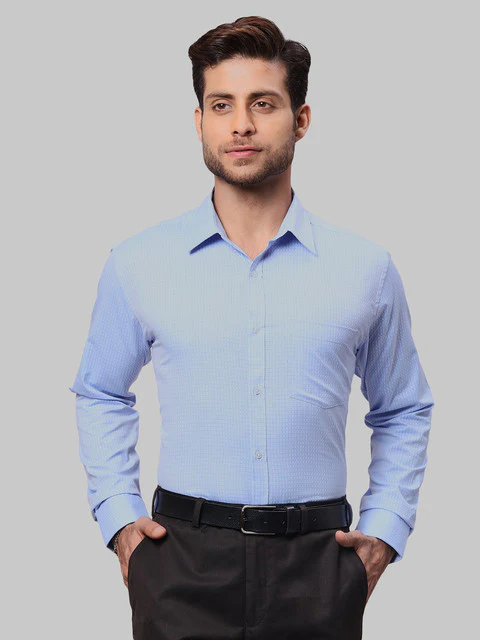 Park Avenue Men Blue Slim Fit Checks Shirt