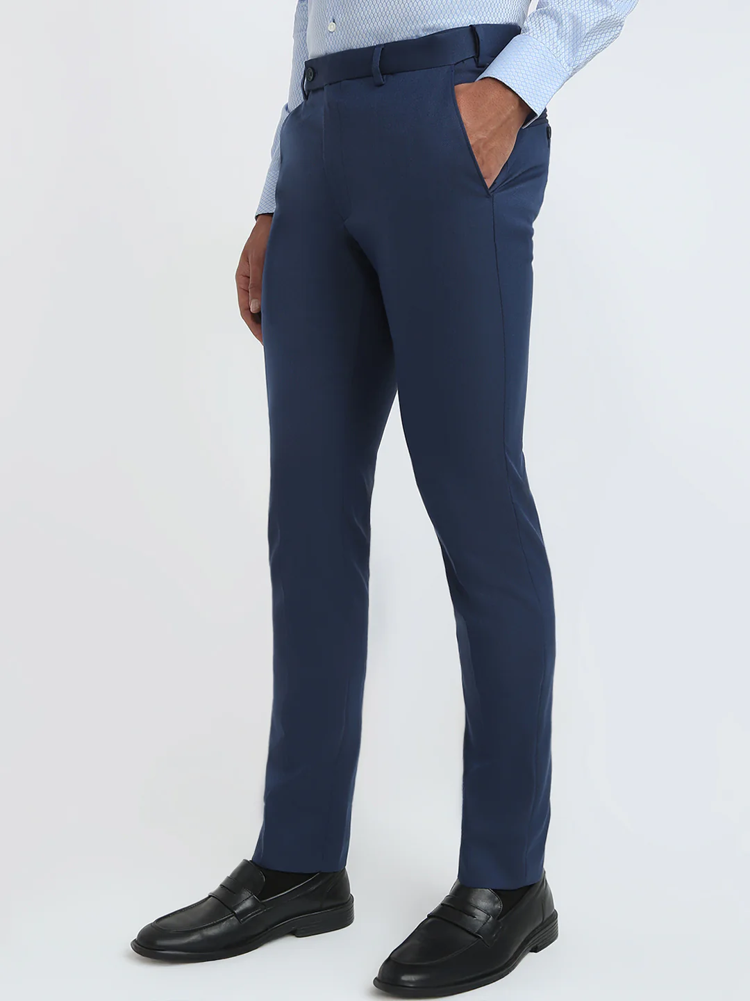 Park Avenue Men Blue Slim Fit Cotton Blend Shirt - Image 3