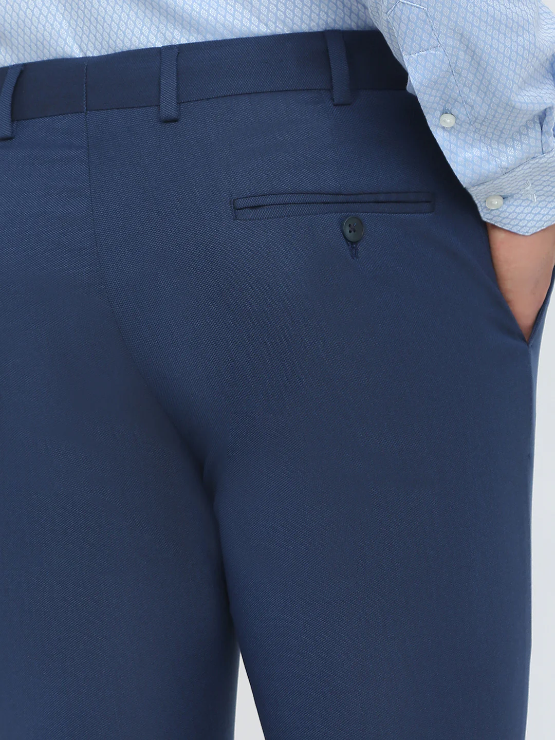 Park Avenue Men Blue Slim Fit Cotton Blend Shirt - Image 7