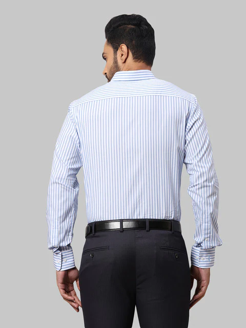 Park Avenue Men Blue Slim Fit Cotton Shirt - Image 5