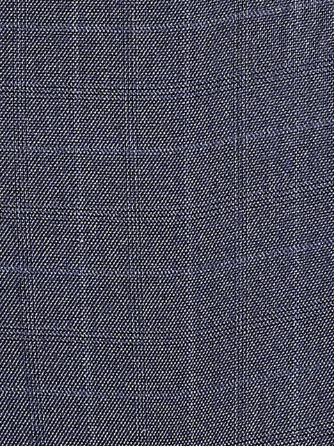 Park Avenue Men Blue Smart Fit Checks Trouser - Image 6