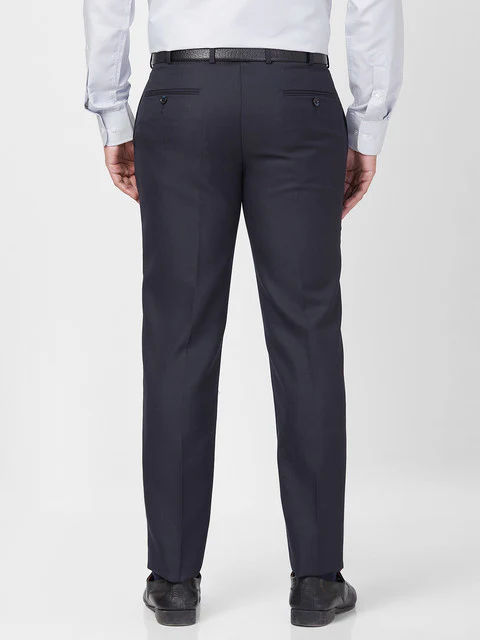 Park Avenue Men Blue Smart Fit Structured Trouser - Image 4