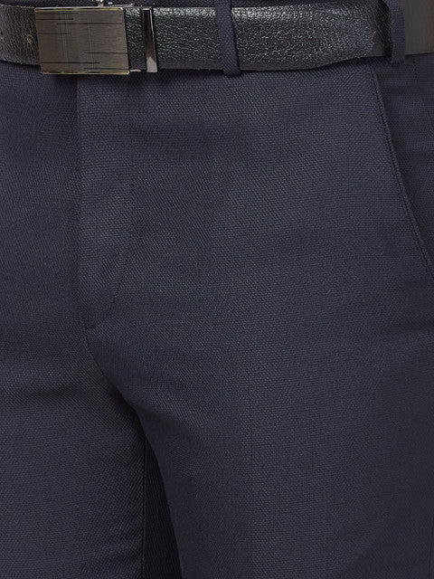 Park Avenue Men Blue Smart Fit Structured Trouser - Image 6