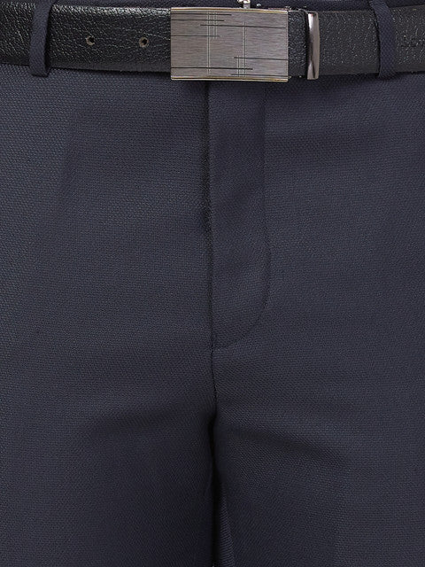 Park Avenue Men Blue Smart Fit Structured Trouser - Image 7