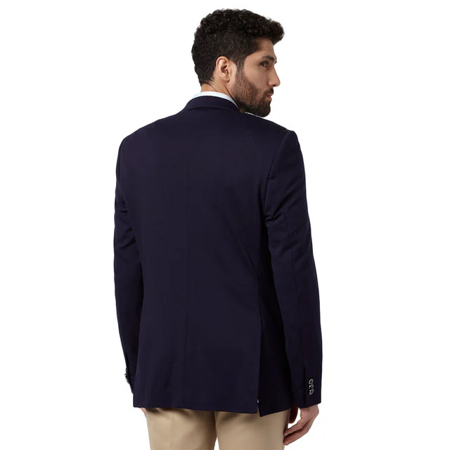 Park Avenue Men Blue Solid Active Fit Rayon Blend Suit - Image 4