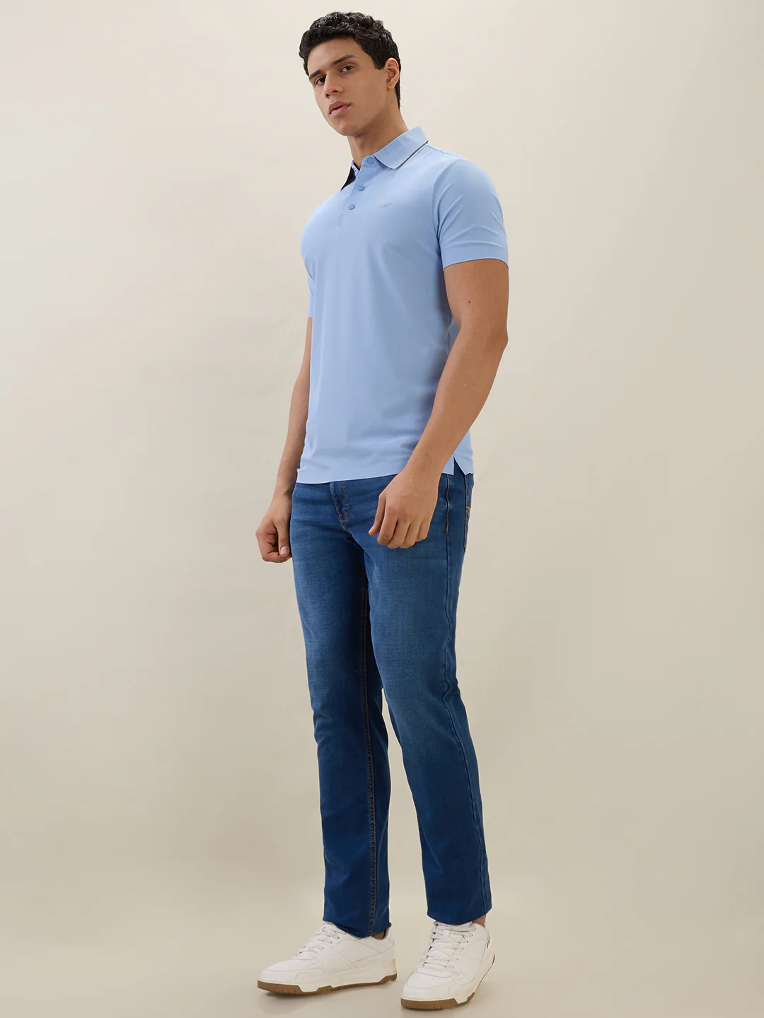 Park Avenue Men Blue Solid Slim Fit Cotton Blend Jeans - Image 5