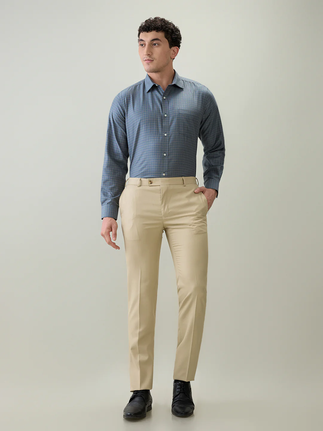 Park Avenue Men Blue Regular Fit Structure Formal Shirt - Image 5